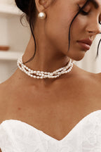 Gwen Braided Pearl Necklace Gold