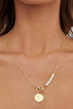 Marissa Pearl & Pendant Necklace Gold