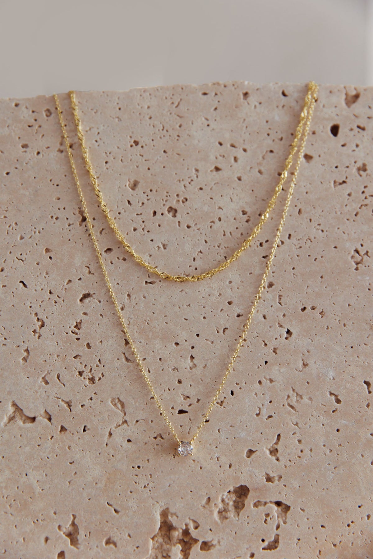Sarai Crystal Pendant Necklace Set Gold