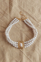Tamra Squoval Pendant Necklace Gold Pearl