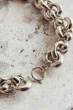 Kat Irregular Choker Necklace Dark Silver