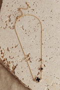 Kristin Four-Leaf Clover Necklace Gold Black