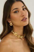 Serenova Spiral Shell Collar Necklace Gold