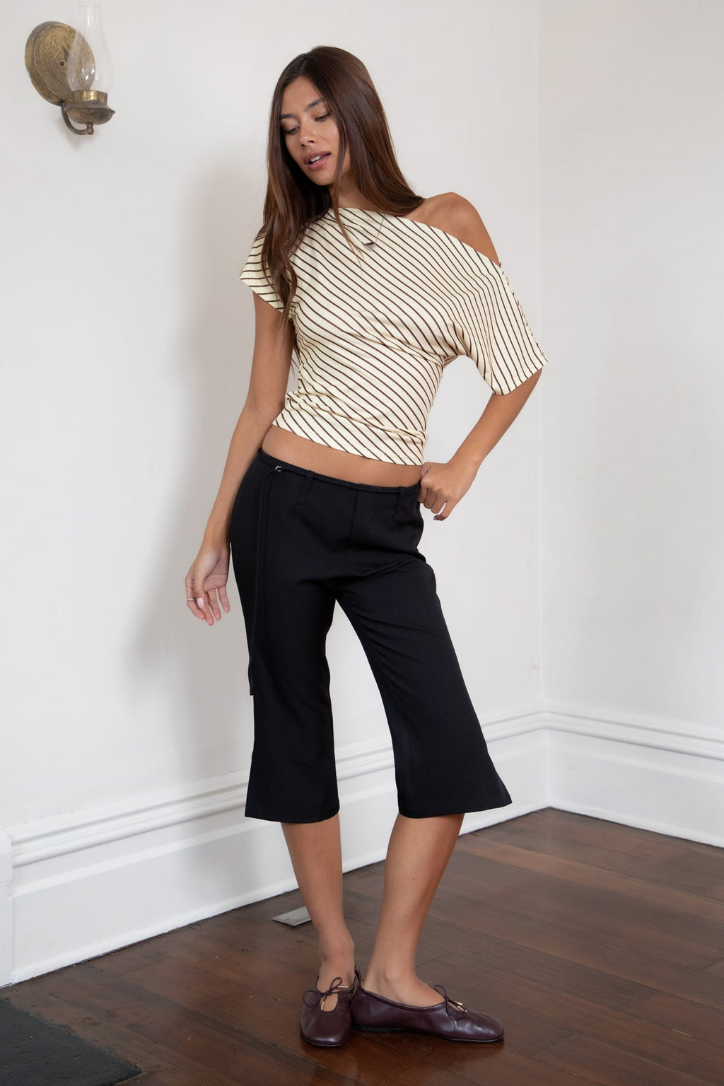COLETTE Slit Cropped Dress Pants