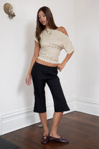 COLETTE Slit Cropped Dress Pants