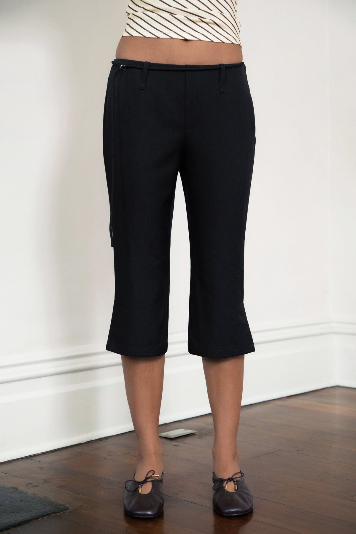 COLETTE Slit Cropped Dress Pants