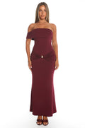 June Bloom One Sleeve Maxi Dress Plum