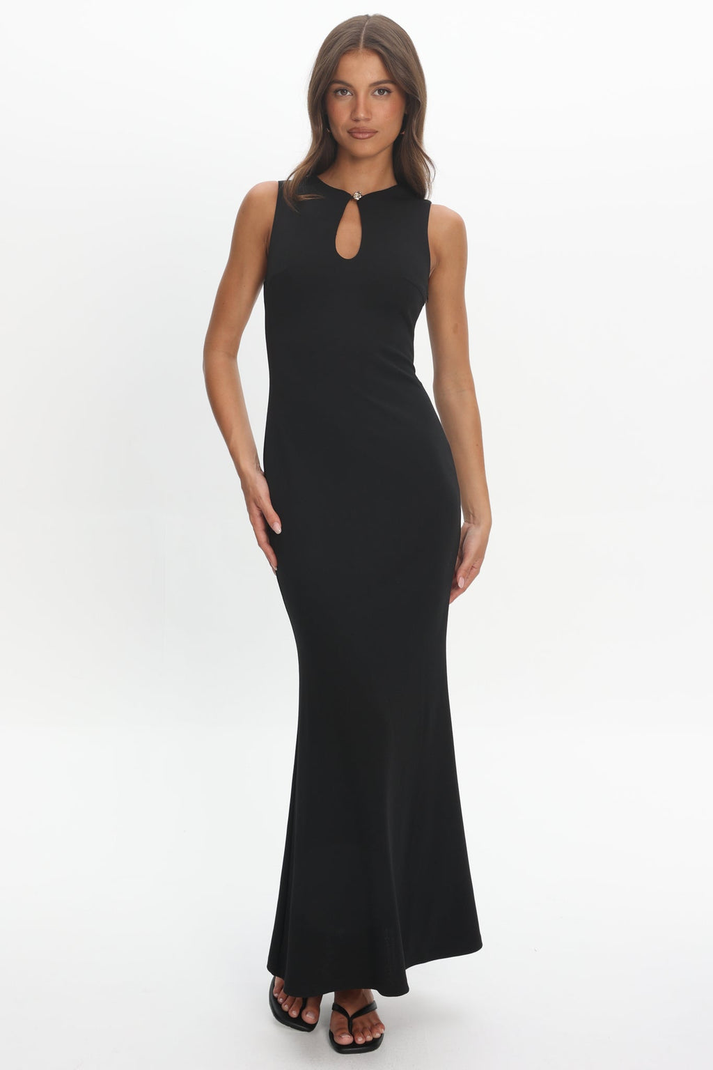 Capucine Key Hole Bust Maxi Dress Black