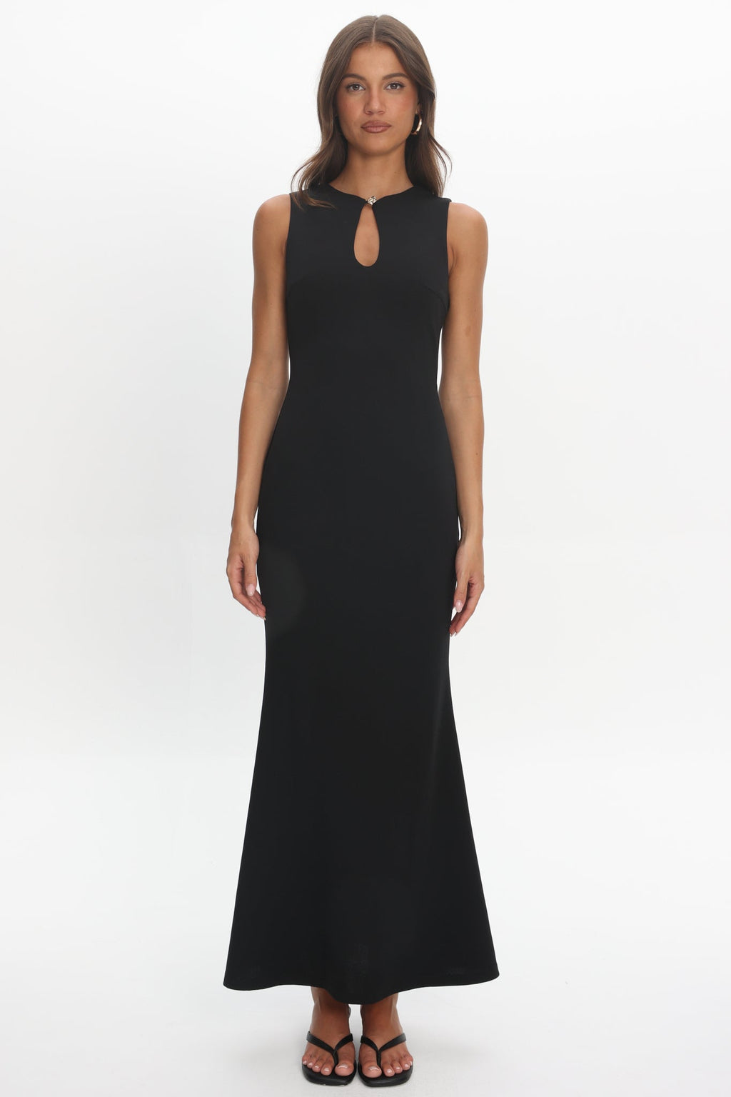 Capucine Key Hole Bust Maxi Dress Black