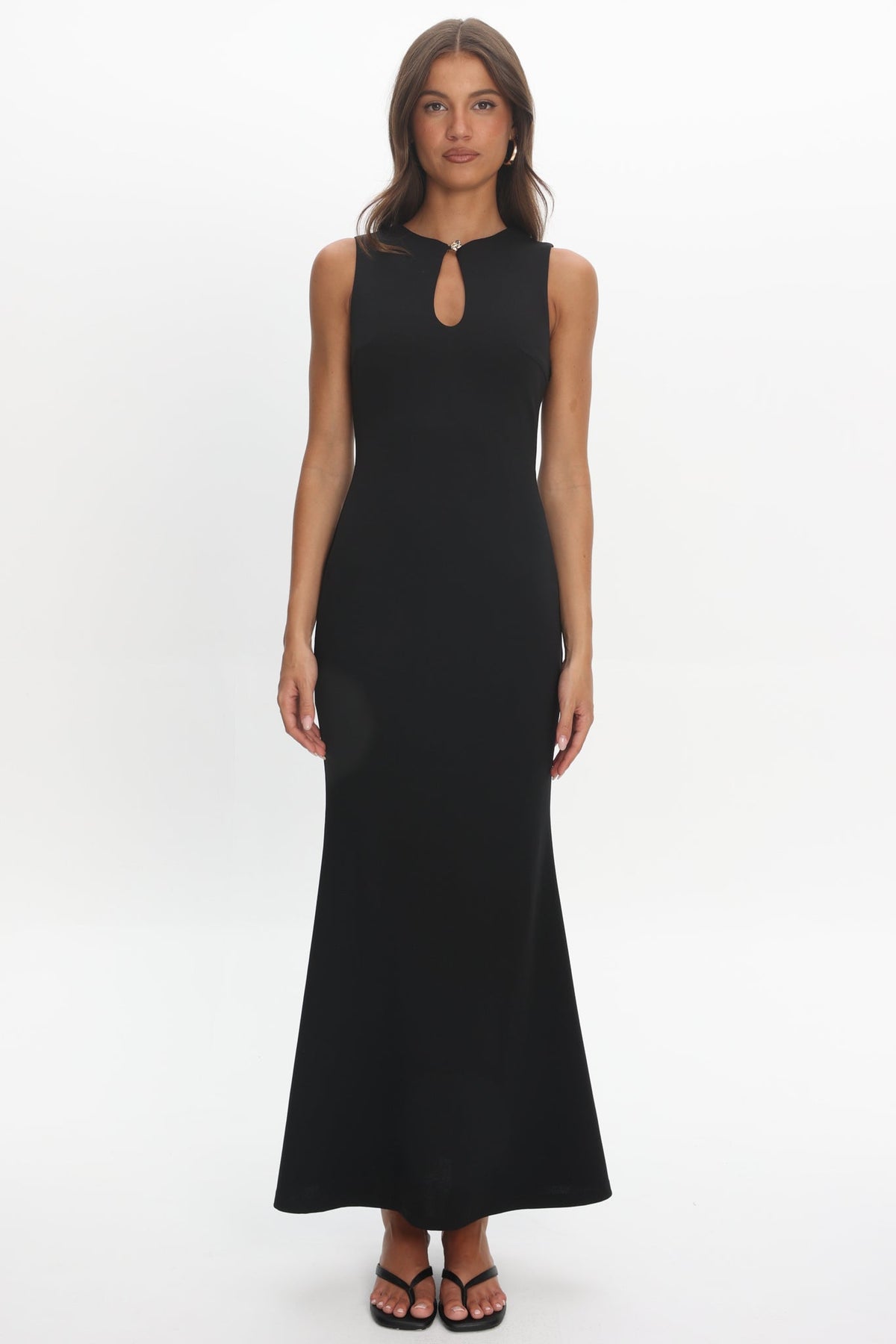 Capucine Key Hole Bust Maxi Dress Black