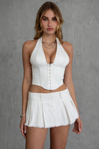 Elena Pleated Low Rise Mini Skirt