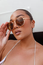 Sahara Aviator Sunglasses Tea