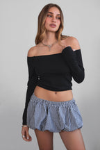 ADYEE Gingham Bubble Skirt With Built-In Shorts