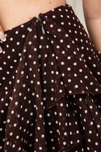 BISCOTTI Polka Dot Chiffon Ruffle Skirt