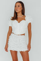 Cielito Embellished Crop Top White