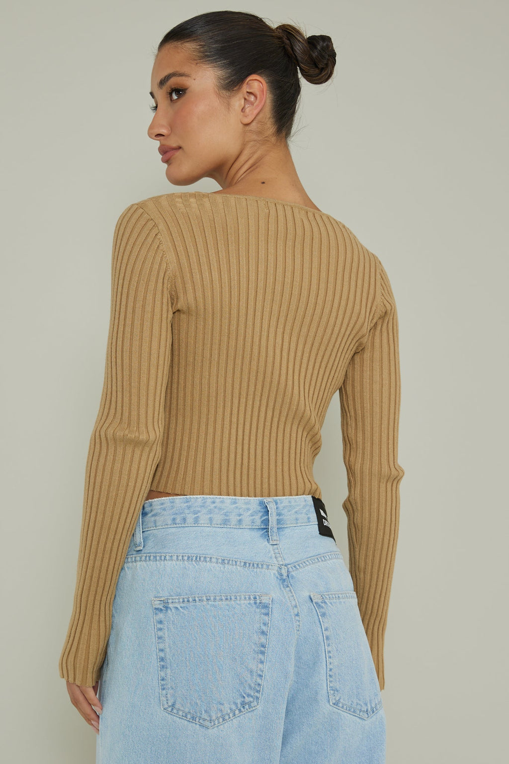New School Long Sleeve Top Taupe
