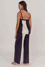 Dream Girl Contrast Wide Leg Pant Midnight