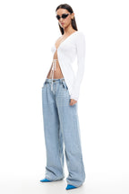 LIONESS She's All That Jeans Washed Blue