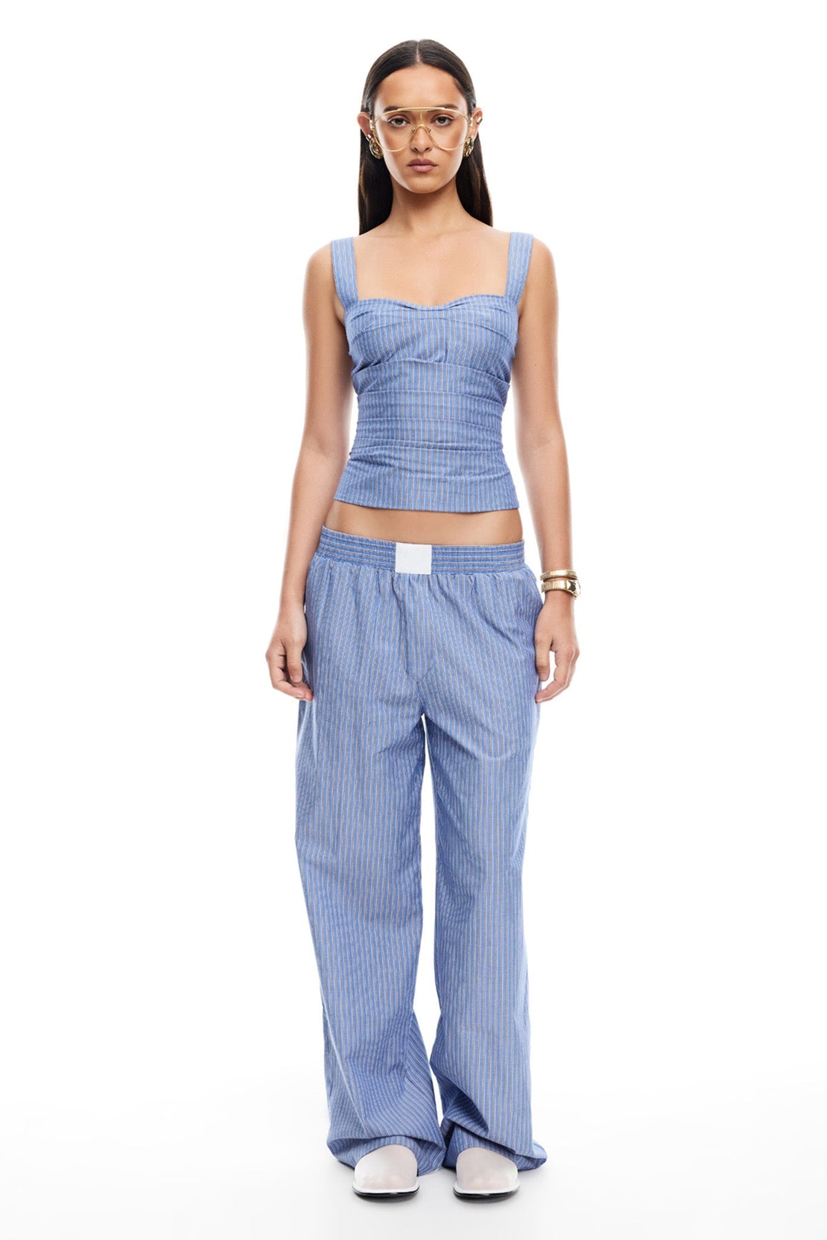 LIONESS Cobain Pants Navy Stripe