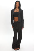 LIONESS Lune Blazer Onyx Pinstripe