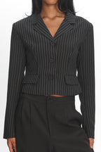 LIONESS Lune Blazer Onyx Pinstripe