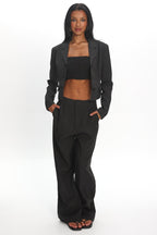 LIONESS Lune Blazer Onyx Pinstripe