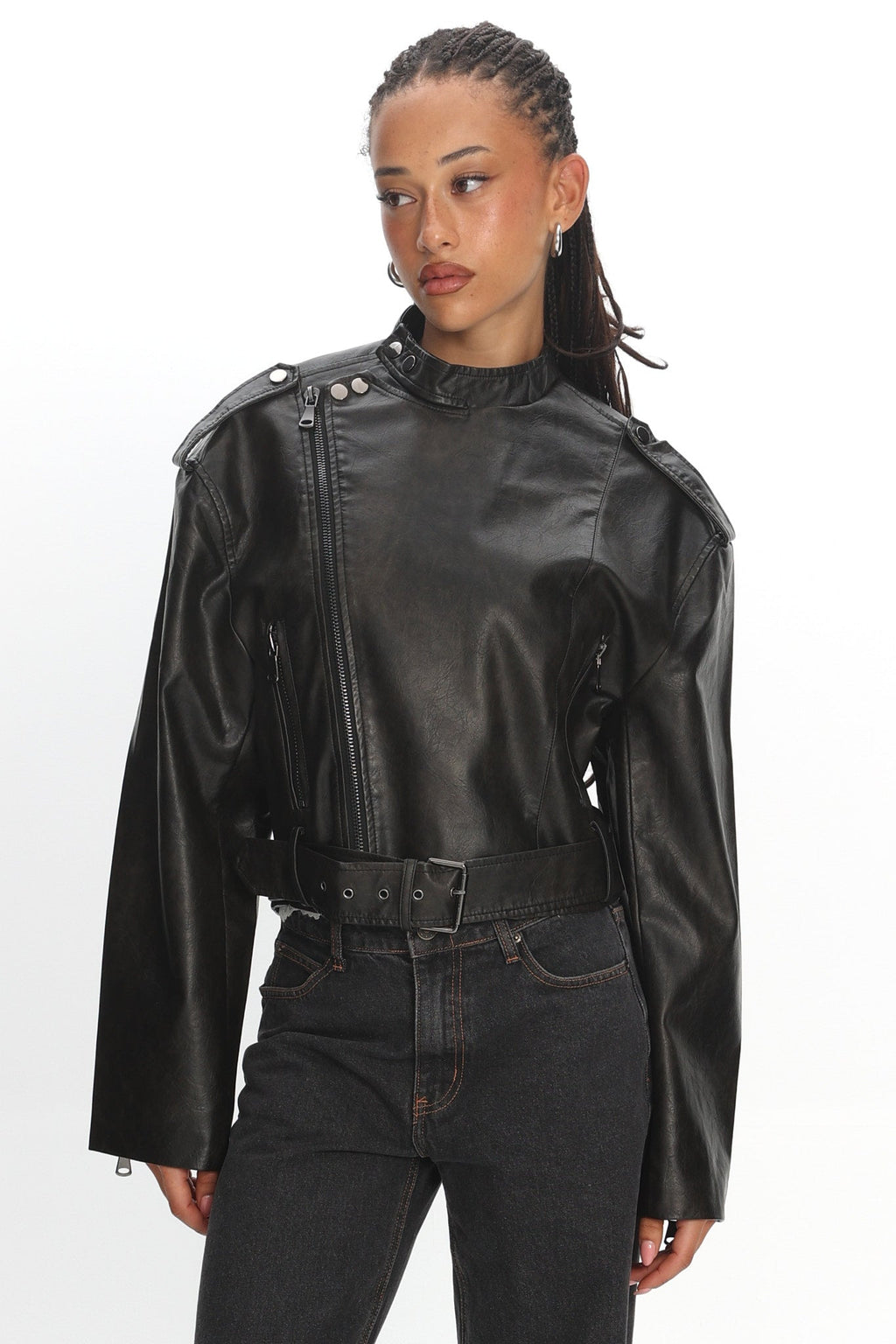 LIONESS Driftwood Bomber Jacket Onyx