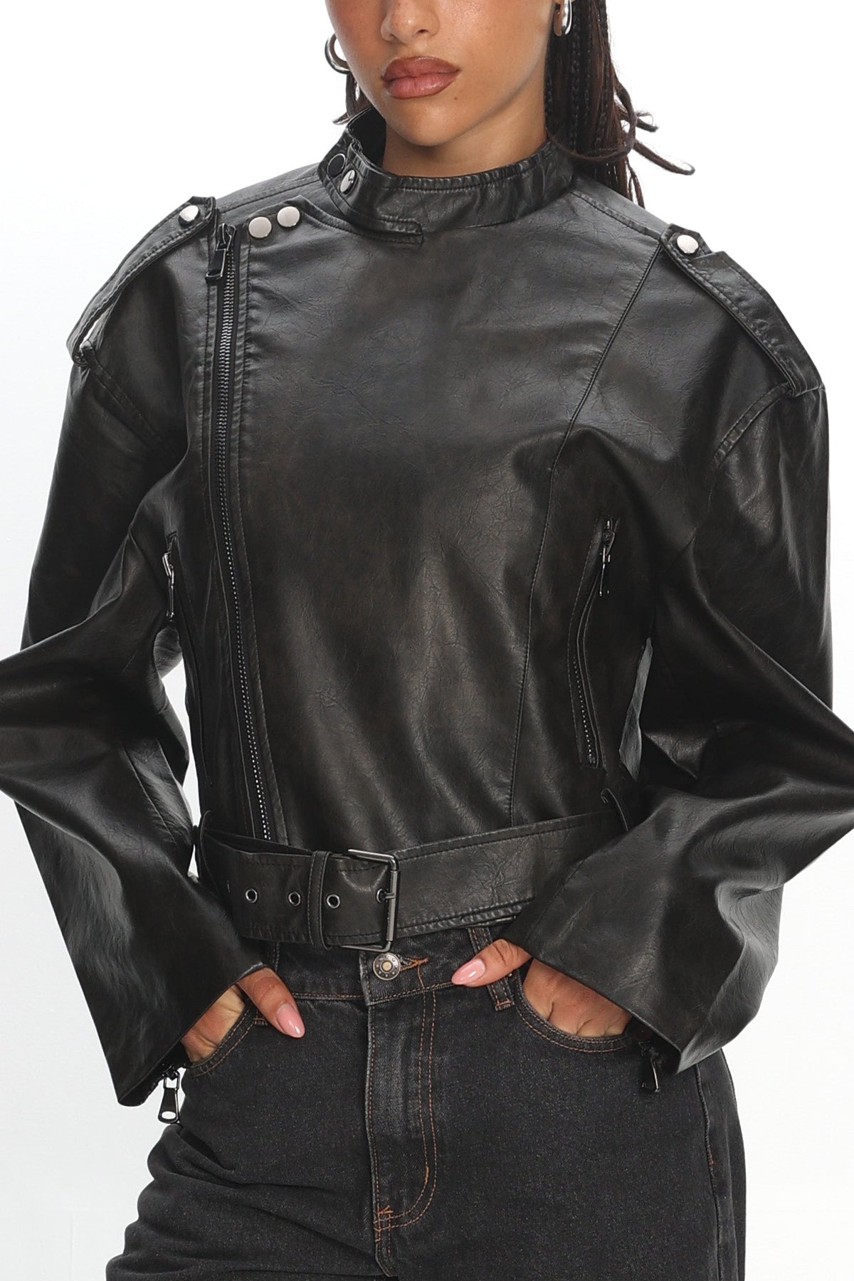 LIONESS Driftwood Bomber Jacket Onyx