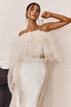 This Is Love Layered Tulle Crop Top Cream
