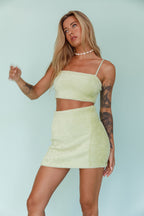 Light Speed Fluffy Crop Top Pistachio