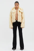 Nordic Faux Fur Collared Jacket Cream