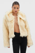 Nordic Faux Fur Collared Jacket Cream
