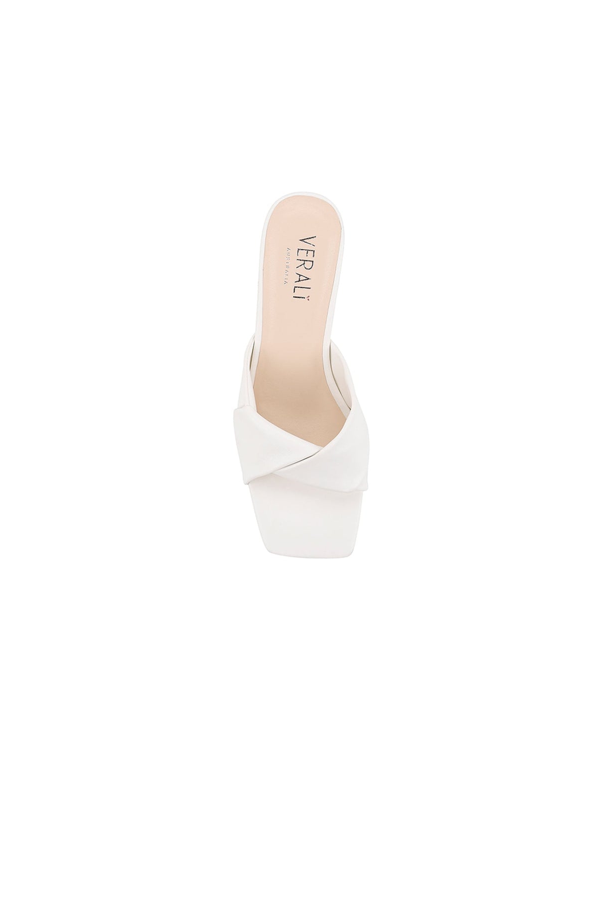 VERALi Stella Block Heel Mules Chalk Smooth