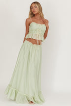 Maidens Tie Detail Overlock Top Sage