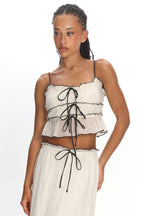 Maidens Tie Detail Overlock Top Cream
