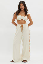 Maghan Side Print Long Pants Beige