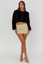 London Day Faux Fur Crop Jacket Black