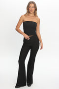 Morena Pintuck Pleat Flare Pants Black