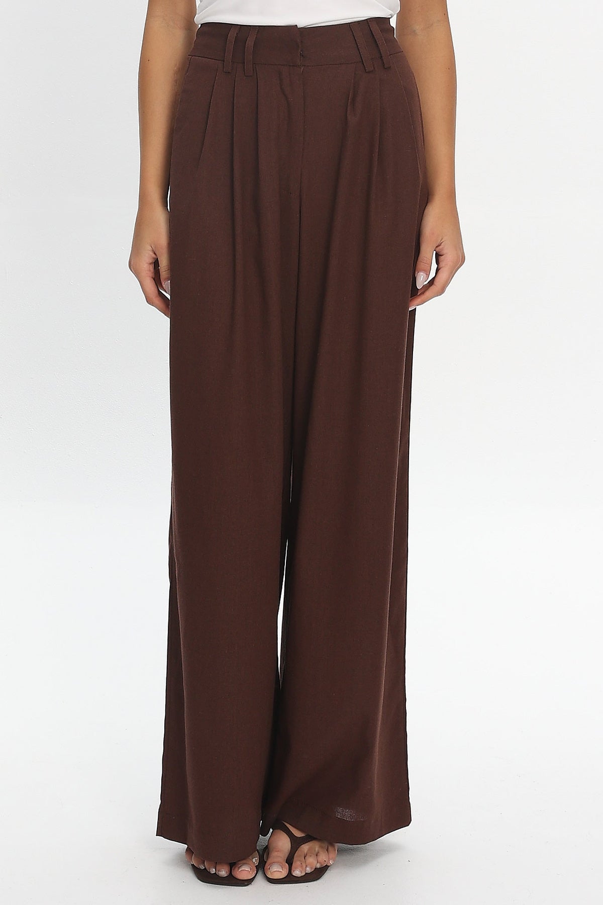 Jinny Wide Leg Pants Chocolate