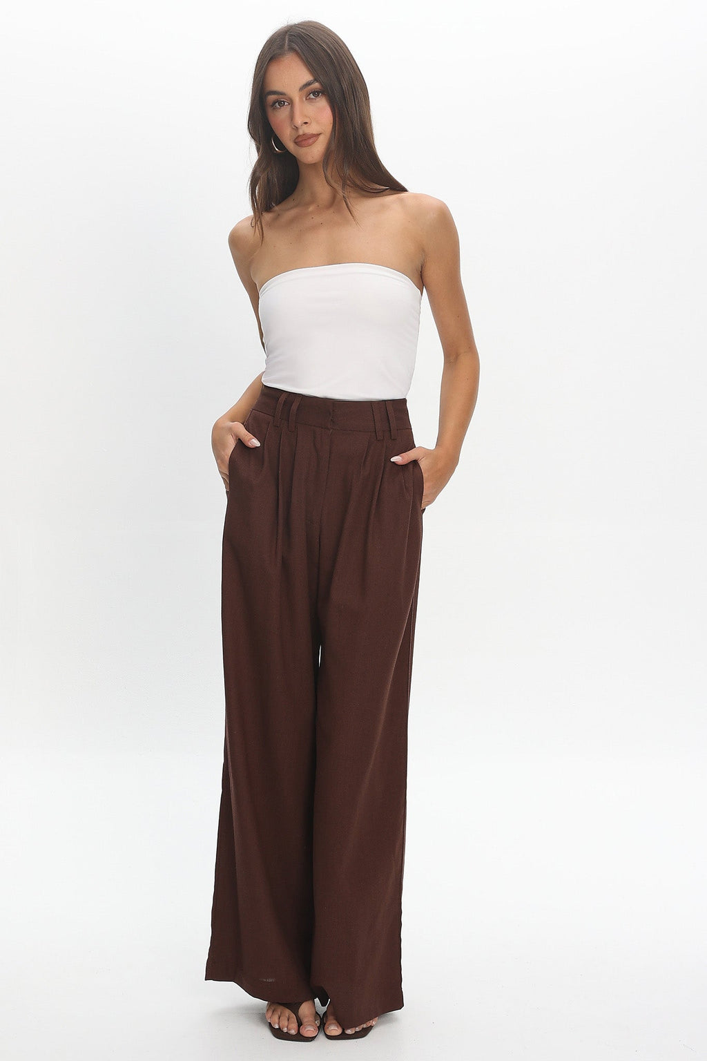 Jinny Wide Leg Pants Chocolate