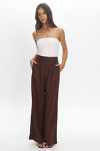 Jinny Wide Leg Pants Chocolate