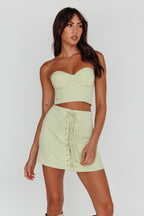 Ventura Bustier Crop Top Suit Mint