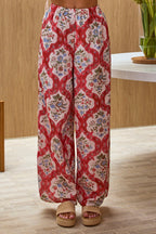 Archa Elastic Waist Pants Print Cream