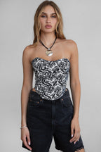 Briar Strapless Tapestry Print Corset Top