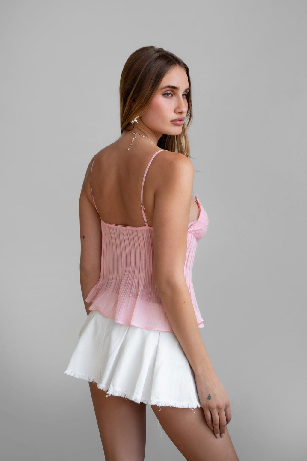 ANGEE Chiffon Babydoll Cami Top