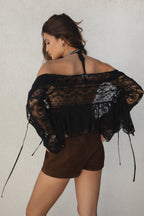 Leyli Scalloped Lace Halter Cami Top