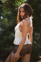 ALANA Chiffon Lace Halter Top