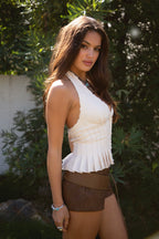 ALANA Chiffon Lace Halter Top