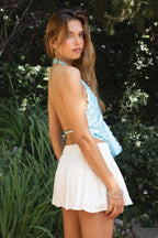 CELESTIA Matte Sequin Halter Top