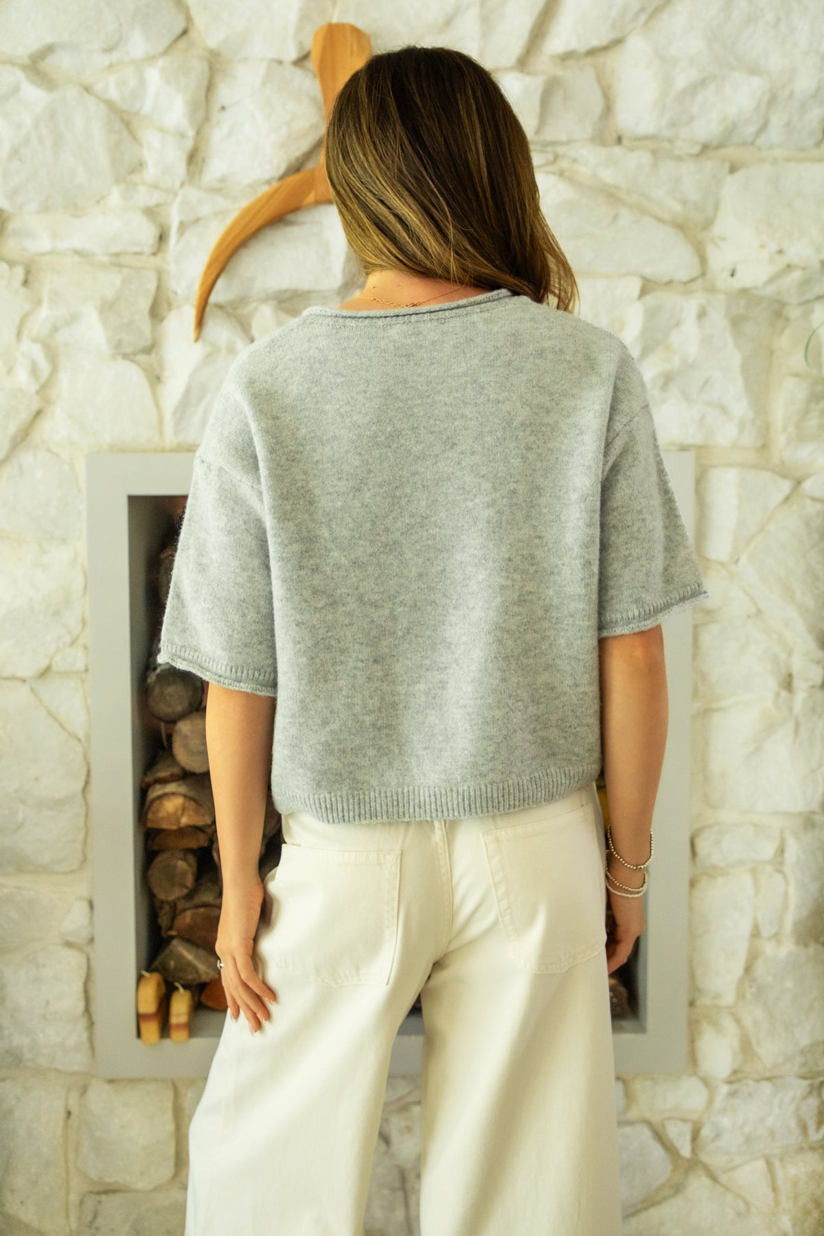 HOLLIS Roll Neck Drop Shoulder Knit Sweater